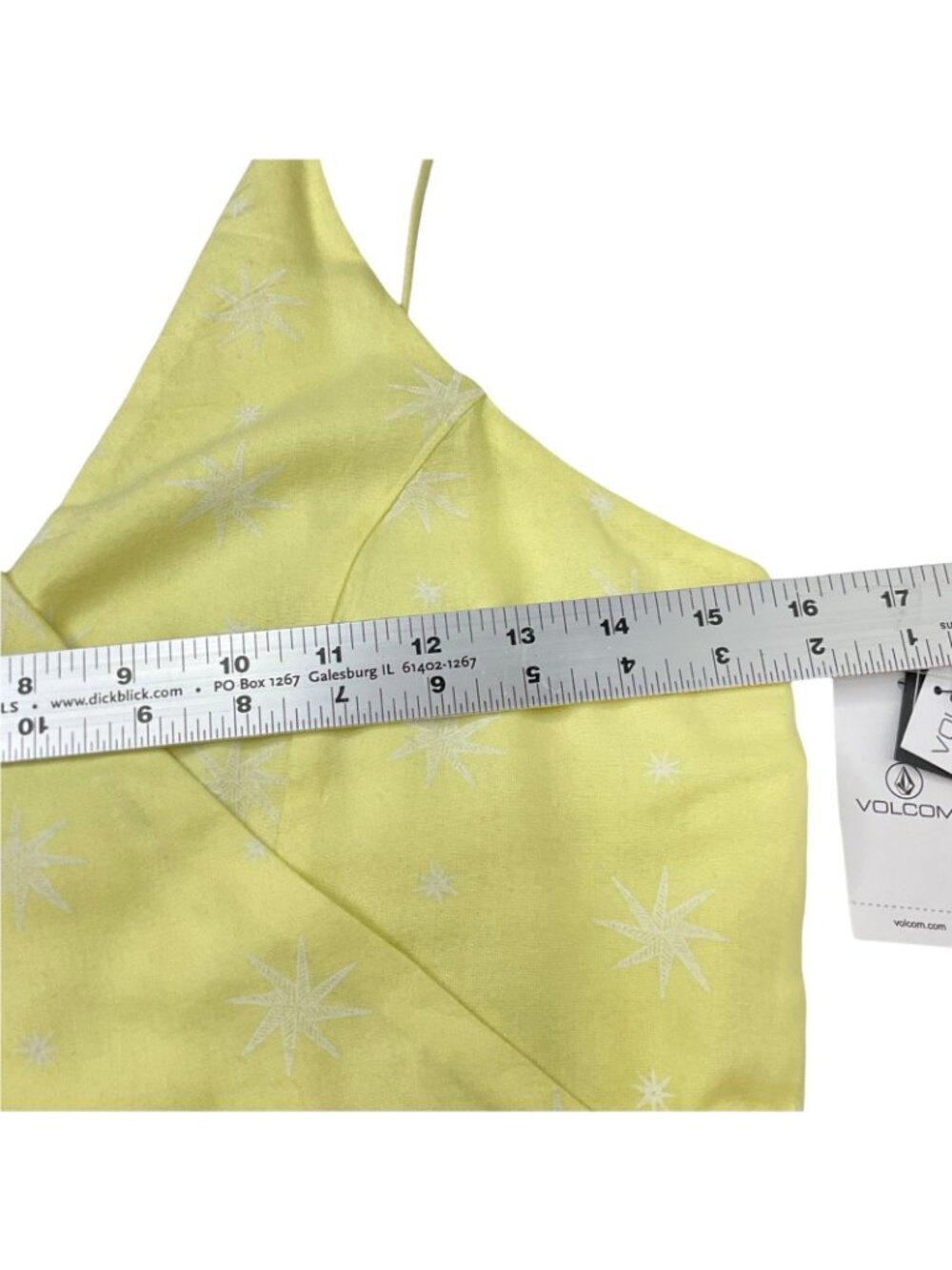Volcom Dress Womens Size S Yellow Things Changing Wrap Starfish Visco Nwt $49 - Picture 7 of 10